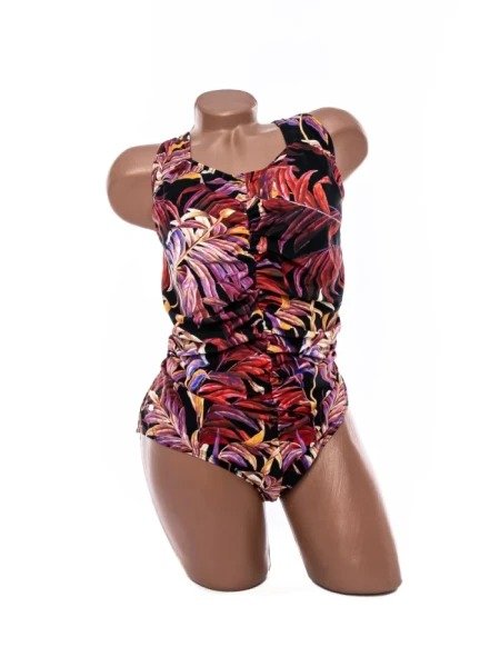Costum de Baie de Damă din Două Piese, Sutien Balconette cu Detaliu Metalic și Imprimeu Tropical / Floral - Image 2