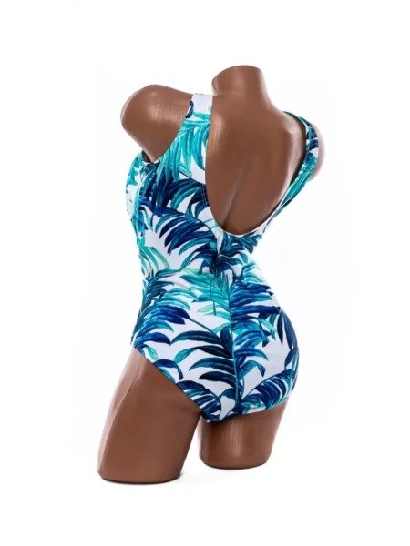 Costum de Baie de Damă din Două Piese, Sutien Balconette cu Detaliu Metalic și Imprimeu Tropical / Floral - Image 5