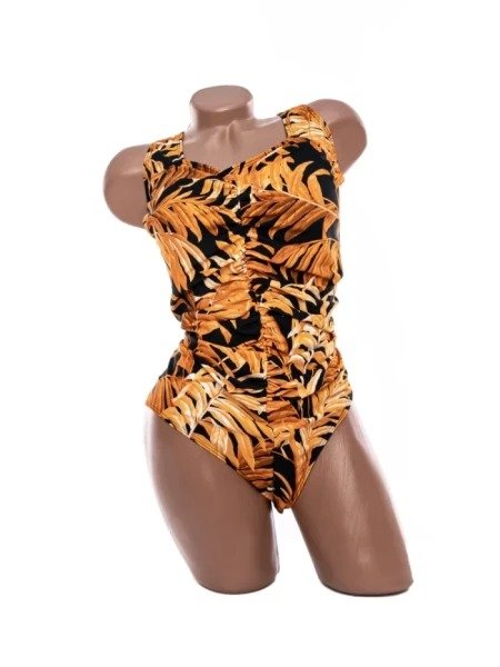 Costum de Baie de Damă din Două Piese, Sutien Balconette cu Detaliu Metalic și Imprimeu Tropical / Floral - Image 6