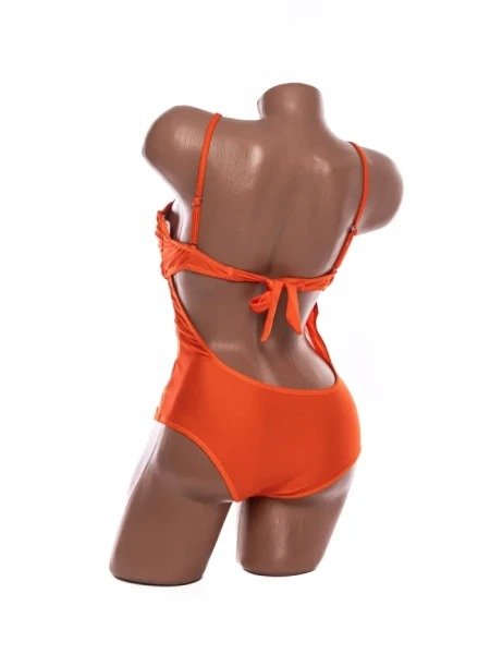 Costum de Baie de Damă din Două Piese, Sutien Triunghi cu Bretele Duble și Slip Decupat - Image 3