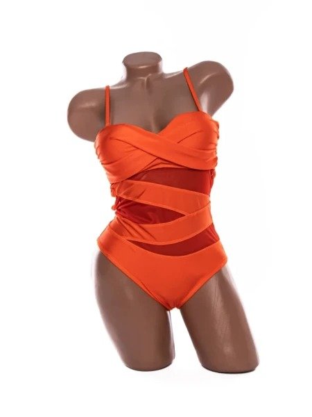 Costum de Baie de Damă din Două Piese, Sutien Triunghi cu Bretele Duble și Slip Decupat - Image 2