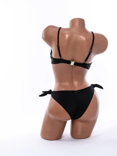 Costum de Baie Din Două Piese Bandă cu Strasuri și Slip cu Șnururi - Image 5