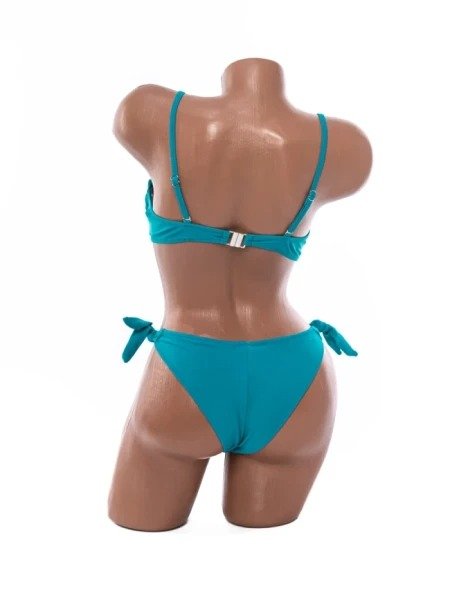 Costum de Baie Din Două Piese Bandă cu Strasuri și Slip cu Șnururi - Image 4