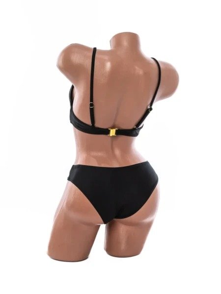 Costum de Baie Din Două Piese cu Cupe Push-Up și Lanț Auriu în V - Image 5
