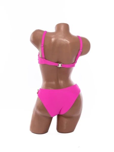 Costum de Baie Din Două Piese Bandeau cu Lanț Auriu pe Șolduri - Image 5
