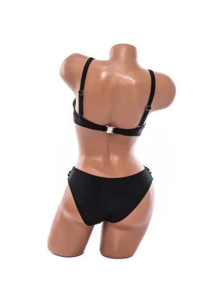 Costum de Baie Din Două Piese Bandeau cu Lanț Auriu pe Șolduri - Image 7