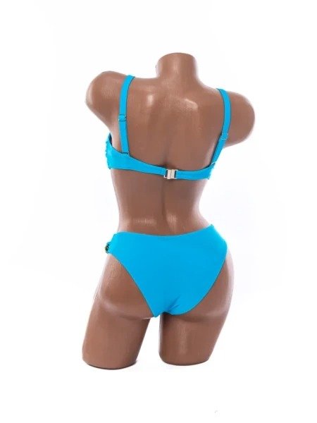 Costum de Baie Din Două Piese Bandeau cu Lanț Auriu pe Șolduri - Image 9