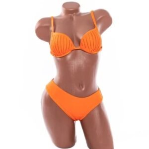 Costum de Baie Din Două Piese Clasic cu Inserții Sclipitoare Lurex